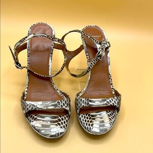 Givenchy Women's Snakeskin Sandals - Brown and Cream